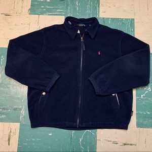VTG 90s Polo Ralph Lauren Navy Blue Fleece Jacket